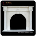 Custom Natural Stone Marble Column Fireplace / Fireplace Mantel